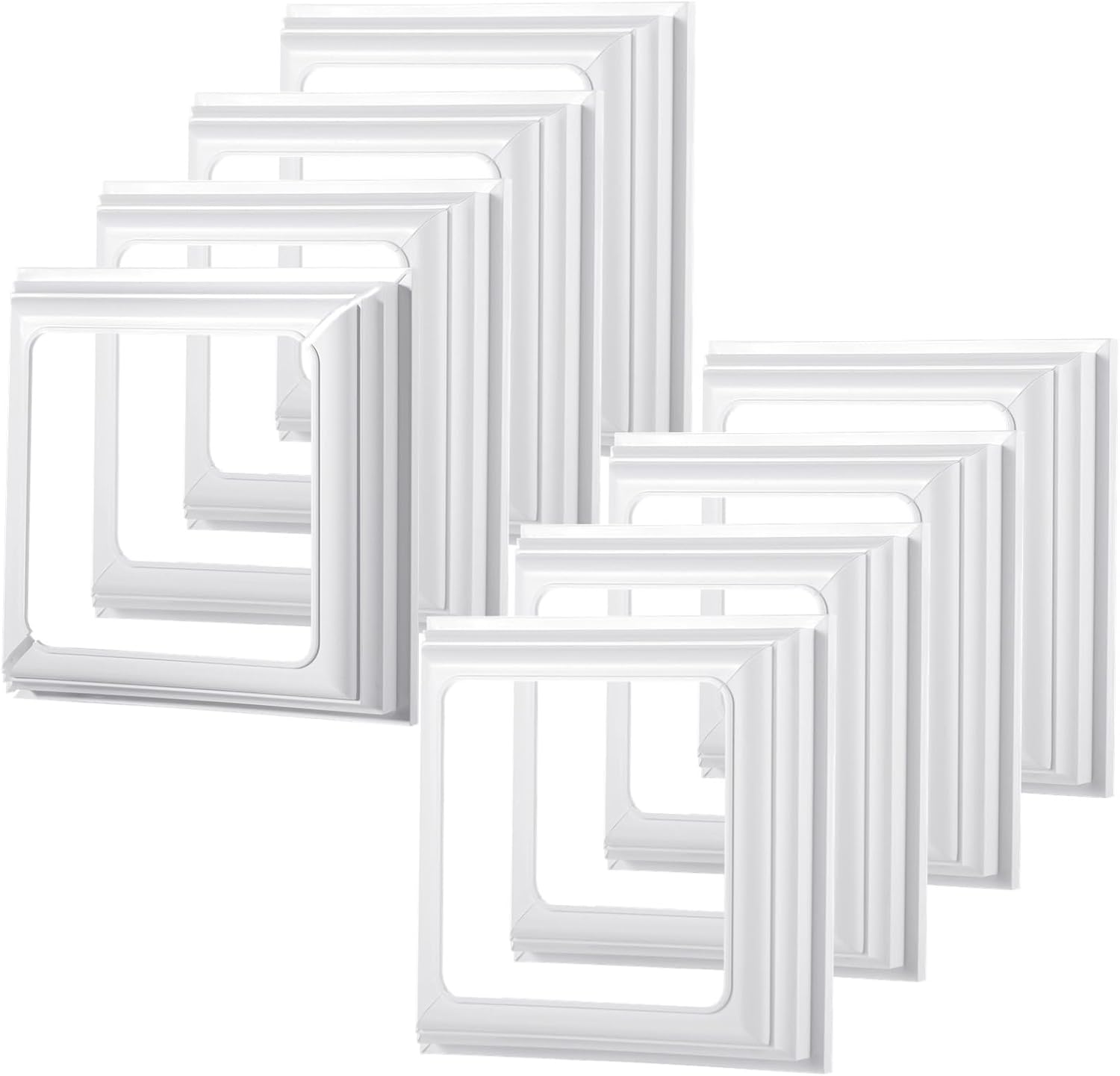 Post Column Wrap Plastic White Elegant, 4 X 4 in Post Base Cover, 8 Pcs Post Skirts Vinyl, Snap Type Post Cover, Waterproof Post Sleeve Outdoor for Stair Rails, Decks Porch