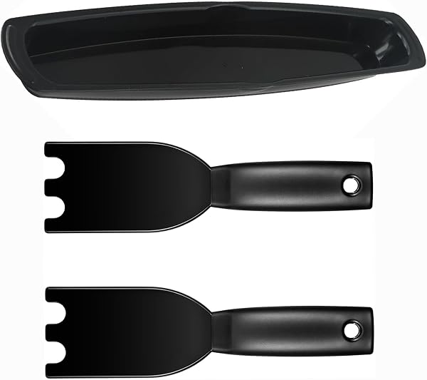 Alrens 15 Inch Grill Drip Tray with 2PCS Grill Scraper for George Foreman Replacement Grease Collector Drip Pan Heat-Resistant Grill Spatula Tool Non-Stick Cleaner Brush - 1