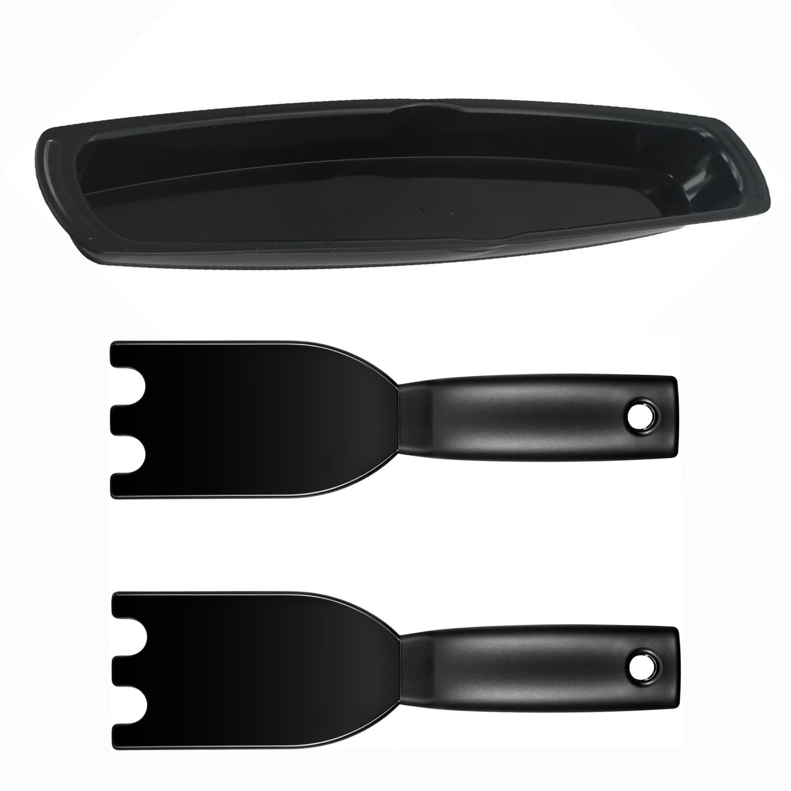 Alrens 15 Inch Grill Drip Tray with 2PCS Grill Scraper for George Foreman Replacement Grease Collector Drip Pan Heat-Resistant Grill Spatula Tool Non-Stick Cleaner Brush