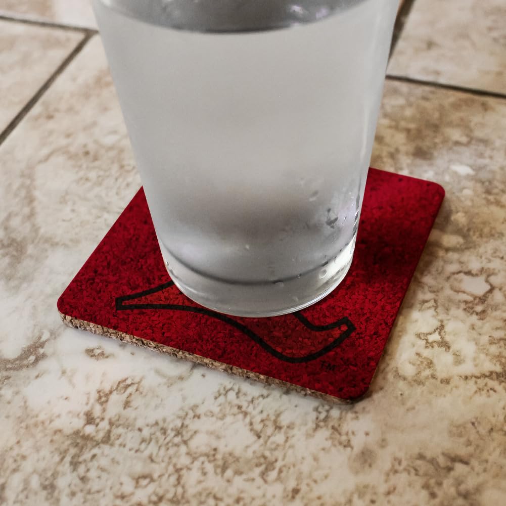 Graphics & More University of Louisville Primary Logo Low Profile Novelty Cork Coaster Set