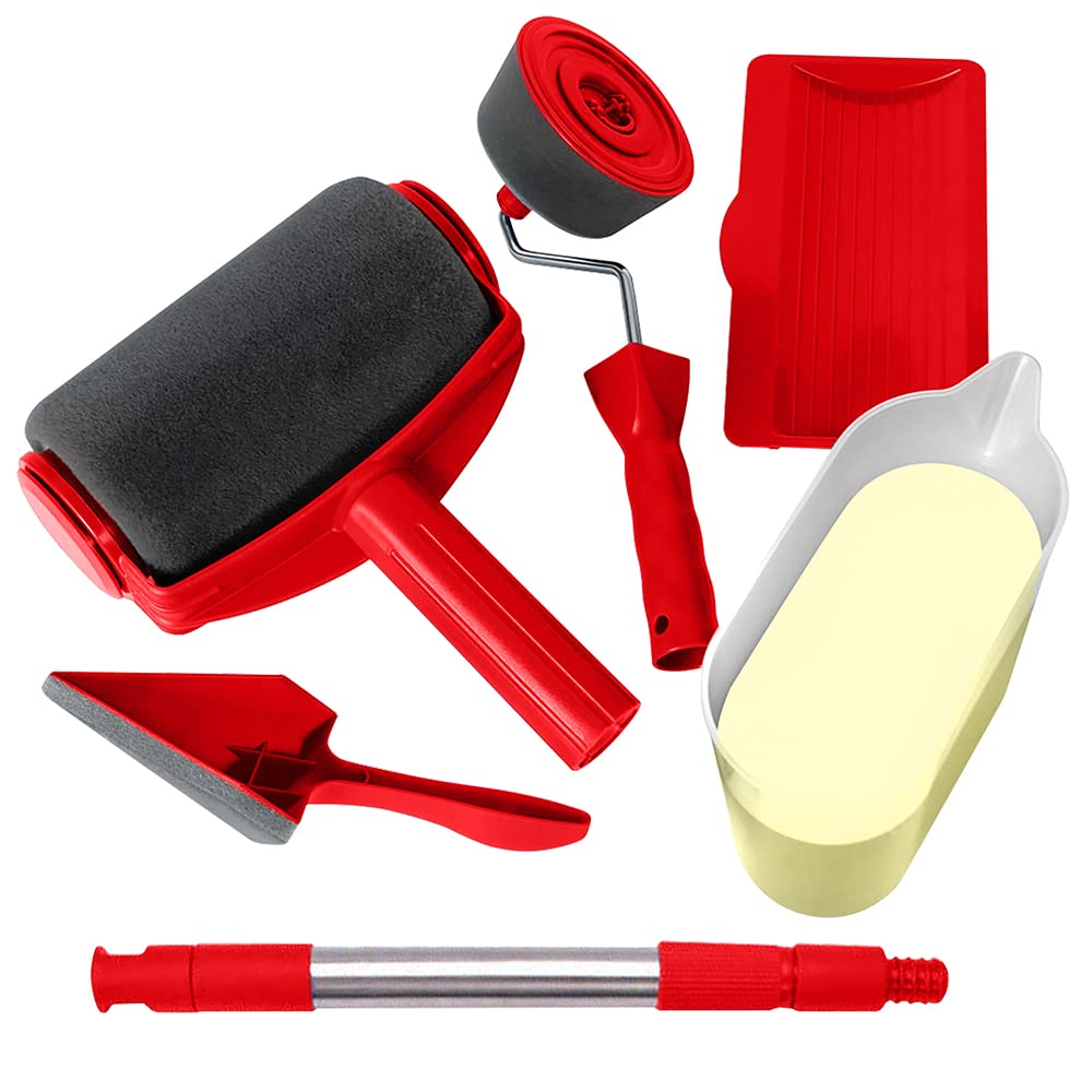Dekton  Paint Roller Kit With Extension Pole - Red & Black