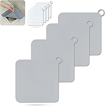 Pack of 4 Silicone Shower Drain Cover/Terrace Drain Cover/Anti-Odour Drain Cover to Prevent Cockroaches in Terrace, Kitchen and Shower Drains (15 x 15 cm) (Grey)