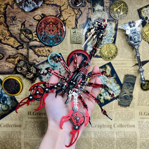 Metalkitor Scorpion 3D Metal Puzzle Kit - 454 Pcs - Red Red+black - Image 7