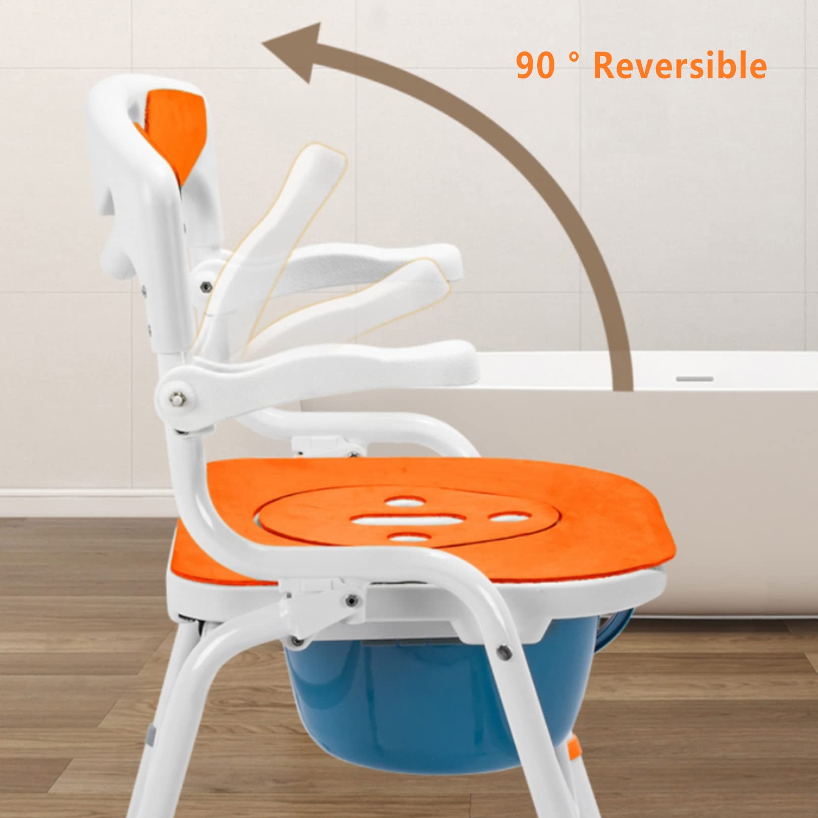 Sedia da Doccia per Doccia Interna, Panca da Doccia per Anziani E Disabili, Sedia da Bagno per Doccia Resistente con Braccioli E Schienale, Sedia Comoda per WC(D