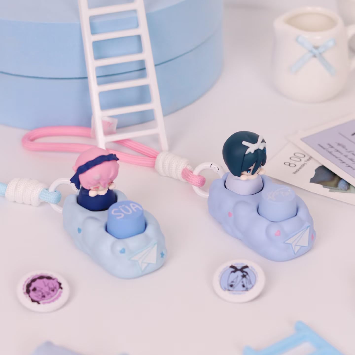 YJacuing Anime Alien Stage Duet Series Mystery Blind Bag Acryl Sleutelhanger, Officieel gelicenseerd Puzzel Stuk Paar Gift, Meerkleurig, M