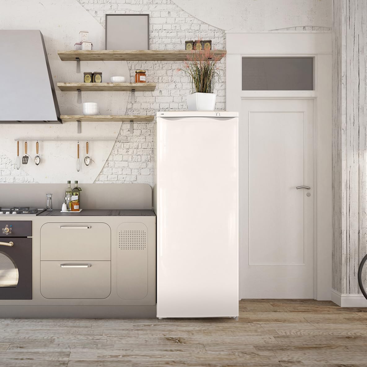aro Congelatore verticale UZW1404E, 55 x 58.2 x 143 cm, 173 litri, 7 cassetti, temperatura fino a -18°C, bianco