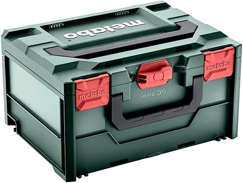 Metabo metaBOX 215, Empty (626887000). Dimensiones 15.591 x 11.654 x 8.465in. Volumen de la caja 18,3 l. Carga máxima 275.6lbs