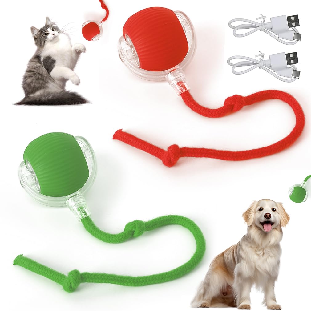 2PCS Interactive Cat Toy,Electric Automatic Cat Ball Toy