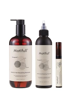 Motifull Hair Boosting Shampoo & Treatment & Ampoule Tonic 15ml Set for Thinning Hair