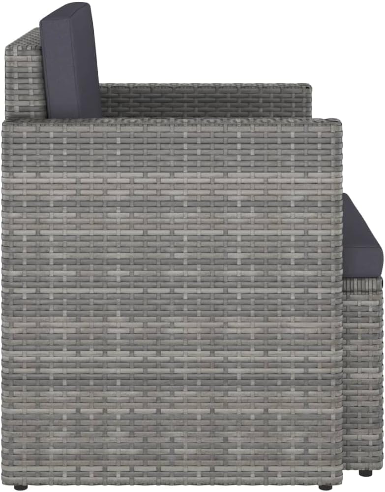 Patio Chair with Cushions,Garden Chair,Modern Style,High Back Chairs,Lounge Chairs,Lawn Chairs,Club Chairs,Outdoor Chair,for Garden,Backyard,Lawn,Porch,Poolside and Balcony,Poly Rattan Gray