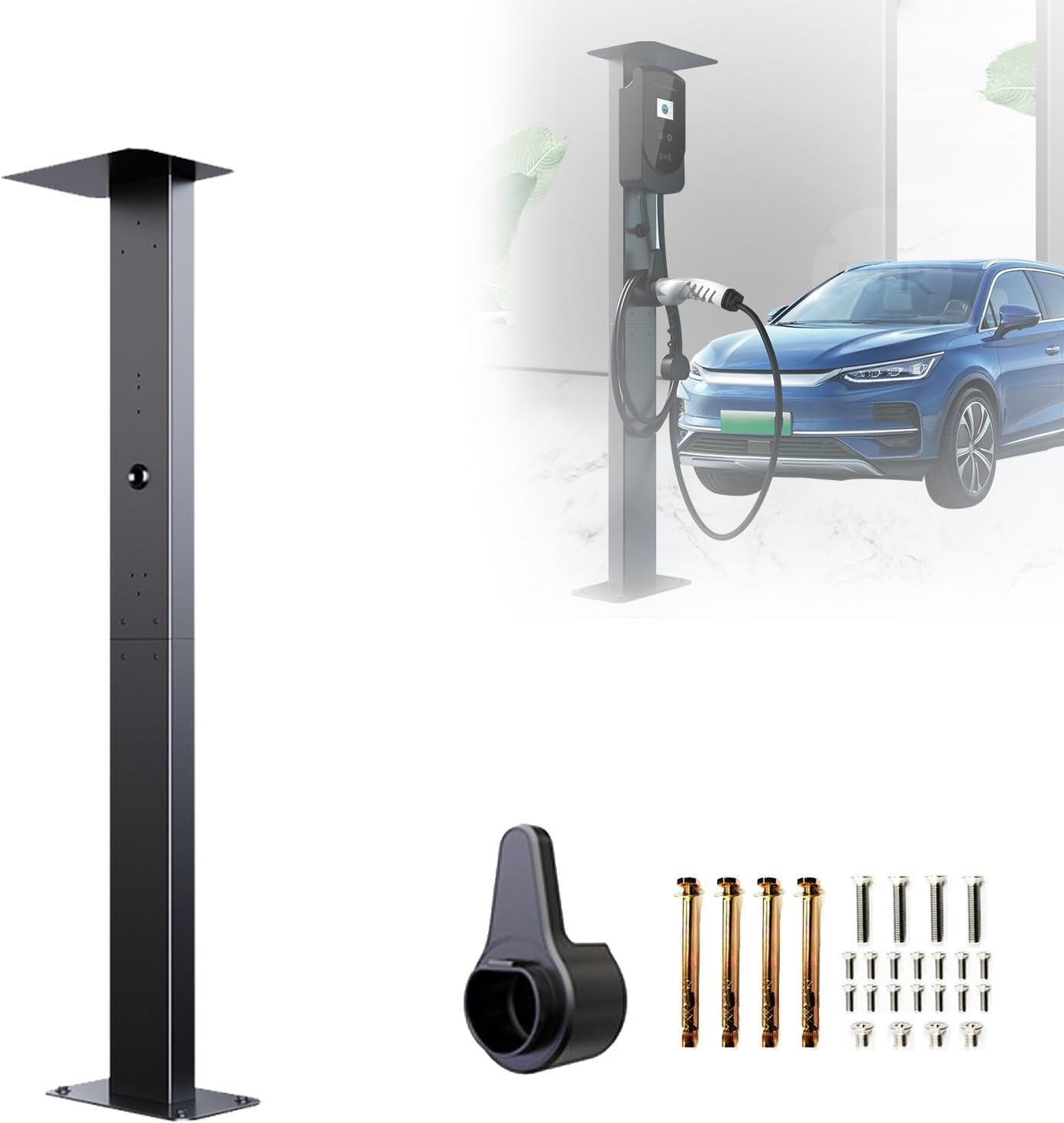 Wallbox Standfuß, EV-Ladesäulenständer, Stand Standmontagepfosten, EV-Ladesäule für den Außenbereich, Standsäule für Wallbox Ladestationen für Elektroautos