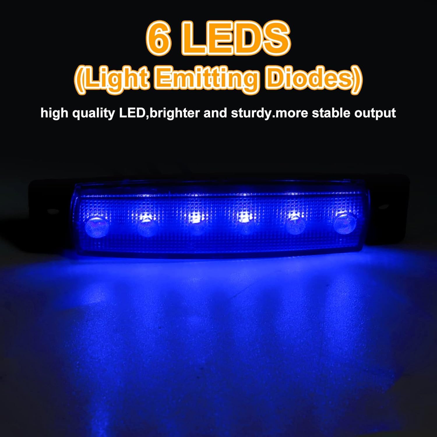 Amazon.co.jp: X-STYLE サイドマーカー 青 12V 24V 汎用 6連 LED