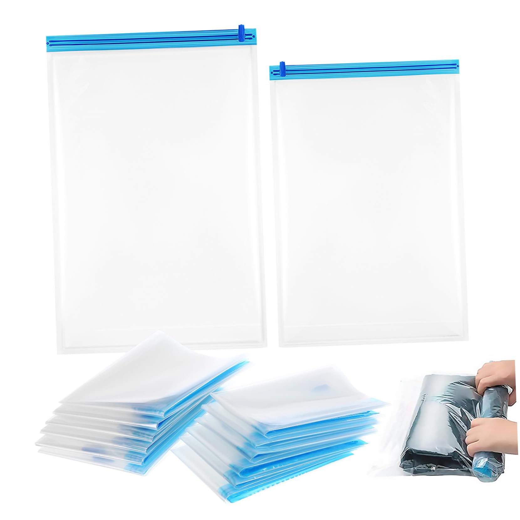 12pezzi Sacchetti Compressivi Da Viaggio Borse Sottovuoto Per Abbigliamento Accessori Ottimizzazione Spazio Senza Aspirapolvere Pratici Portatili Per Valigia