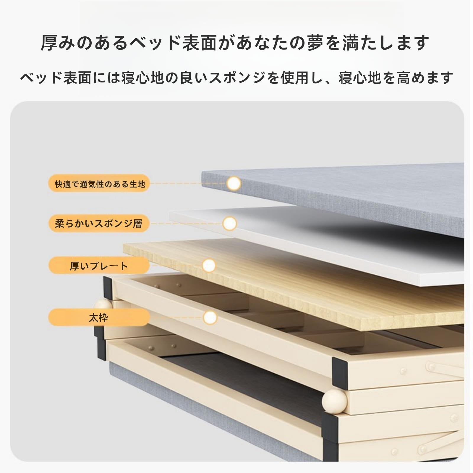 Amazon｜ベッド ベッドフレーム折りたたみ式パイプベッド シングルベッ