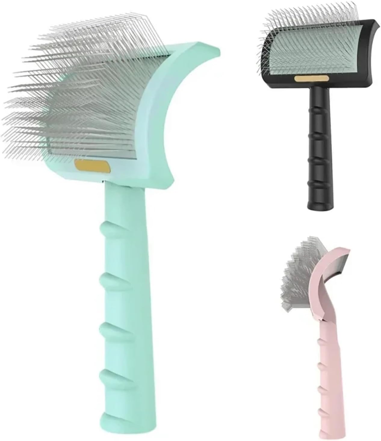 Professional Slicker Brush & Dematting Comb for Large Dogs: Efficient Shedding Removal and Knot Taming Tool(Green)
