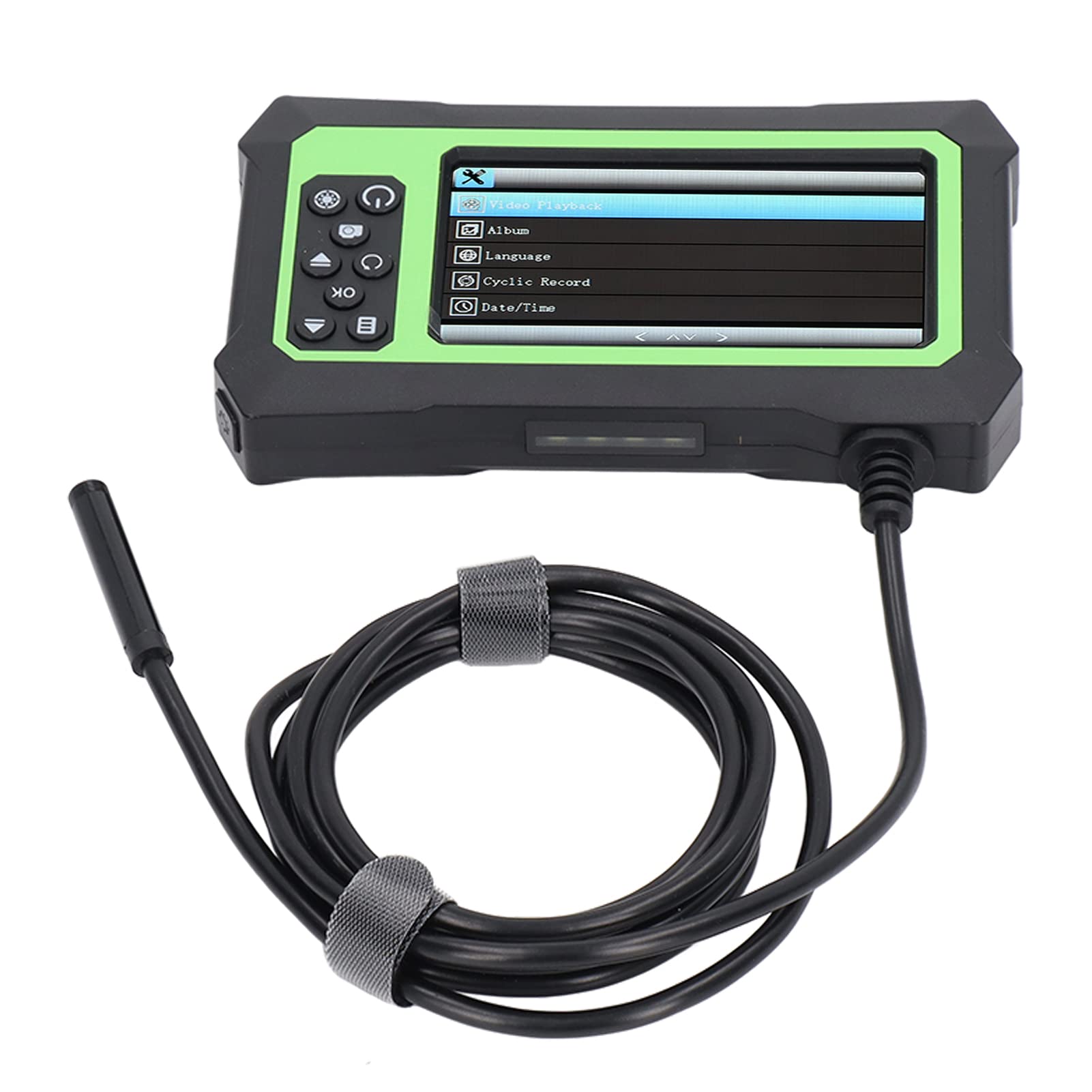 Endoskop Boroskop Endoskop IP67, Boroskop Wodoodporna Kamera Kanalizacyjna Obiektyw 8 Mm Ekran LCD 4,3 Cala Przemysłowa Kamera Endoskopowa do Inspekcji 1080P (GREEN)