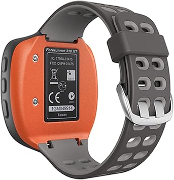 Colorful Sport Silicone Watchband for Garmin Forerunner 310XT Watch Replacement Watch Strap Color Gray Light Gray, Size Forerunner 310XT