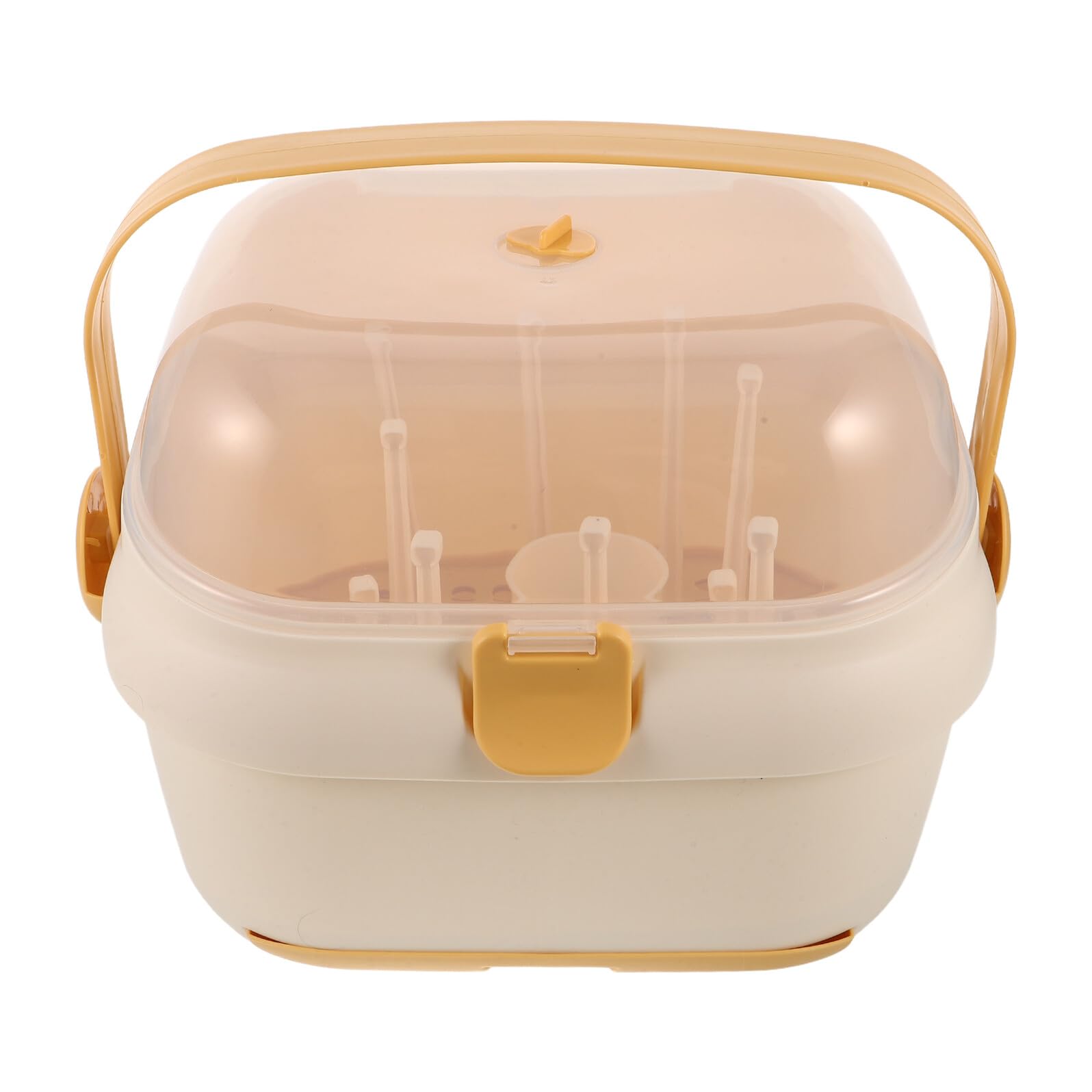Grand Organiseur Portable pour Biberons Bébé avec Couvercle Anti-poussière, Boîte de Séchage avec Bac Égouttoir, 32,3 X 28,4 X 24,4 Cm, Rangement Pratique Maison, Cuisine Voyages,