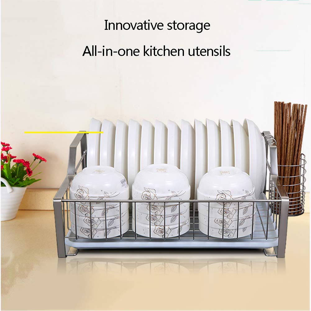 Edelstahl Einzel-Schicht-Abtropfbrett, Privatküche Geschirr Ablaufrost, Rust-Proof Sicherheitsständer, Dish Storage Rack,Small