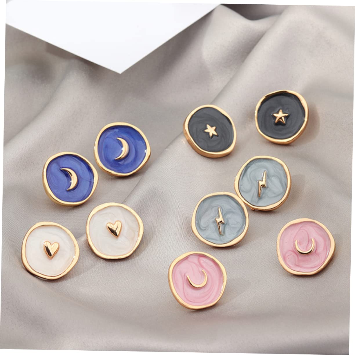 GALPADA Orecchini Con Stella Lunare Orecchini Da Donna Porta Charm Per Collana Di Dichiarazione Per Le Donne a Bottone Di Gioiello Lega