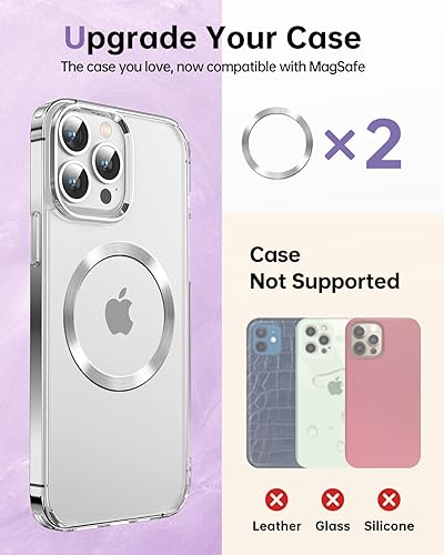 Miniatura 3 de Gospire Cartera magnética con anillo para iPhone serie 1615141312, cartera magnética con purpurina con bloqueo RFID para tarjeta de crédito y