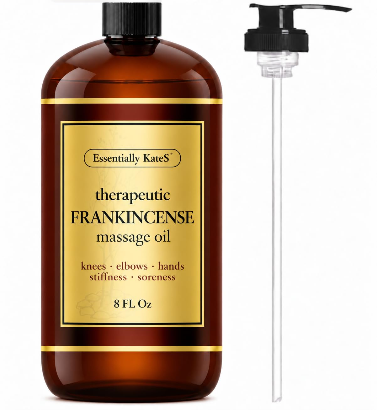 Essentially KateS Frankincense Oil Massage Oil – Body Oil for Sore Muscles, Back, Neck &amp; Shoulders with Frankincense, Lavender &amp; Sweet Orange, 8 fl oz