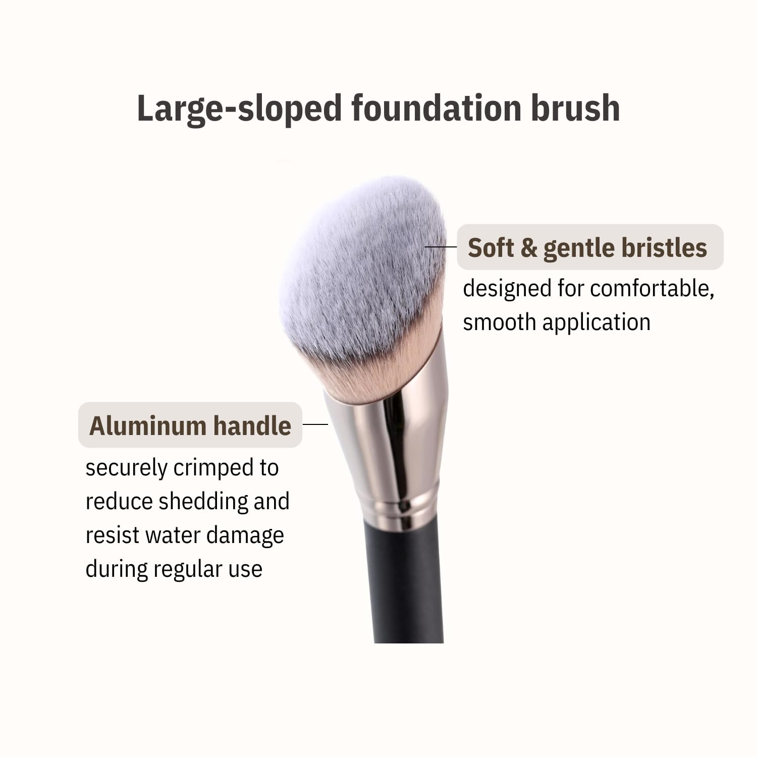 ENERGY Pędzel do podkładu o dużym nachyleniu, pędzel do mieszania, pędzel do różu do płynnego makijażu, kremu, podkładu pudrowego - lata 170. (prezent dla niej, prezent dla kobiety)