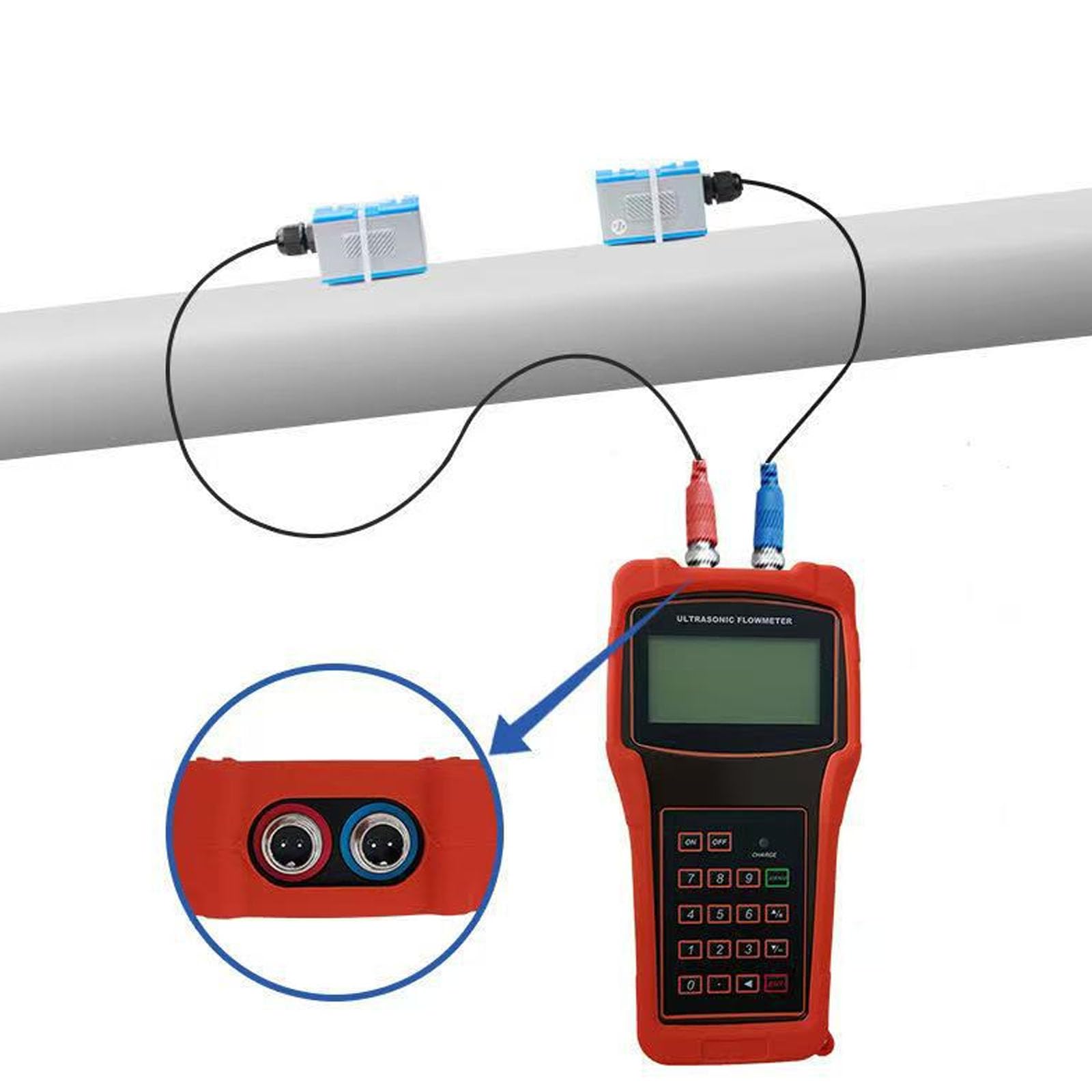 Caudalímetro Portátil De Pinza, Caudalímetro Ultrasónico De Mano Tuf-2000h, Dn50-700 Mm, 220 V, Medición Precisa, Fácil De Usar, para Uso Industrial.
