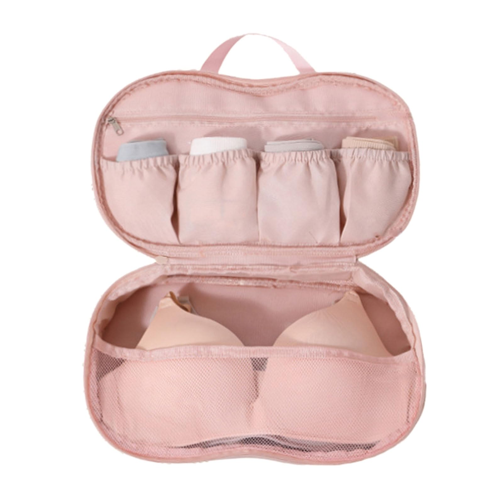 Organizers for Women Bras Underwear Socks Portable Portable Storage Bag with Multiple Layer Compartments Breathable Fabric Foldable Lingerie Storage Case for Bras Socks Panties