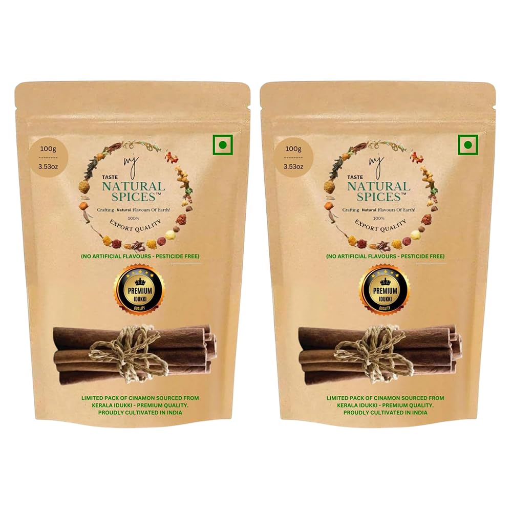 MJ TASTE NATURAL Cinnamon Dalchini Stick (100g) | Grade Whole Spice for Cooking, Baking, Herbal Teas & Home Remedies | Strong Aroma, Fresh & 100% Natural, Non-GMO & Sustainably Sourced, Pack of 2-image-6