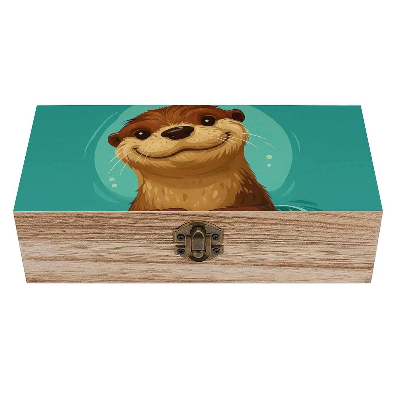 SMAZDFXX Abstract Turquoise Sea & Beach Wooden Storage Box Multipurpose Decorative Box for Jewelry Photo Home Decor