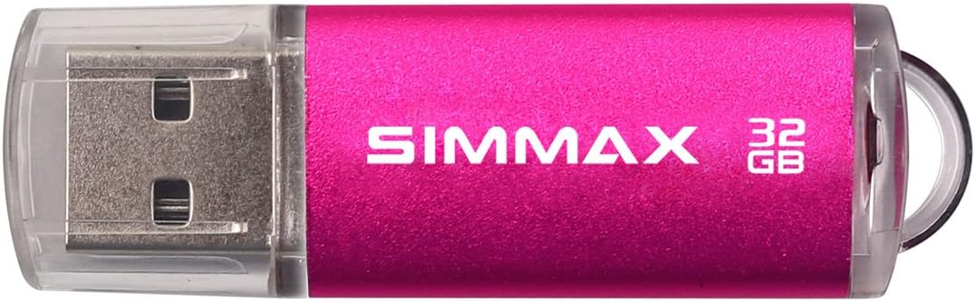 SIMMAX Memory Stick 32GB 3 Pack 32GB USB 2.0 Flash Drives Thumb Drive Pen Drive (32GB Pink Blue Green)
