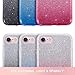 MILPROX Glitter Case - Compatible with iPhone SE 2022 & iPhone 7/8 - Shiny Sparkle Bling, 3 Layer Hybrid Protective Soft Phone Case - Black Gradient