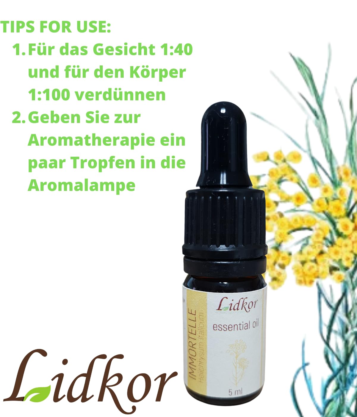Helichrysum Ätherisches Öl 100% Rein - Immortelle Öl Für Hautpflege, Aromatherapie & Heilung Helichrysum Öl