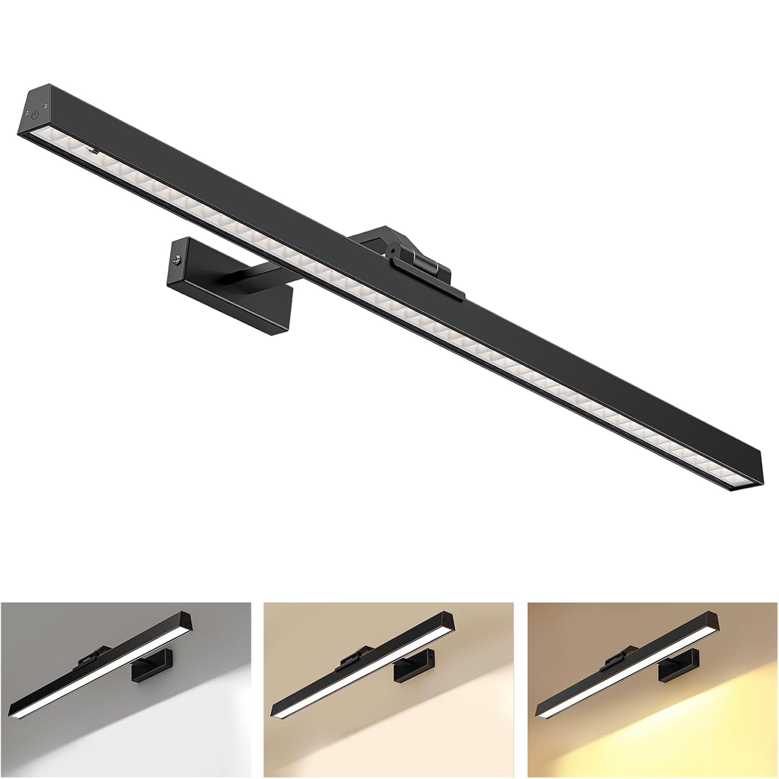LABOREDUCER Luces de imagen para pared, 6500 mAh, funciona con pilas, con control remoto, luz de imagen recargable para interiores, regulable y 3 temperaturas de color para marco de diana