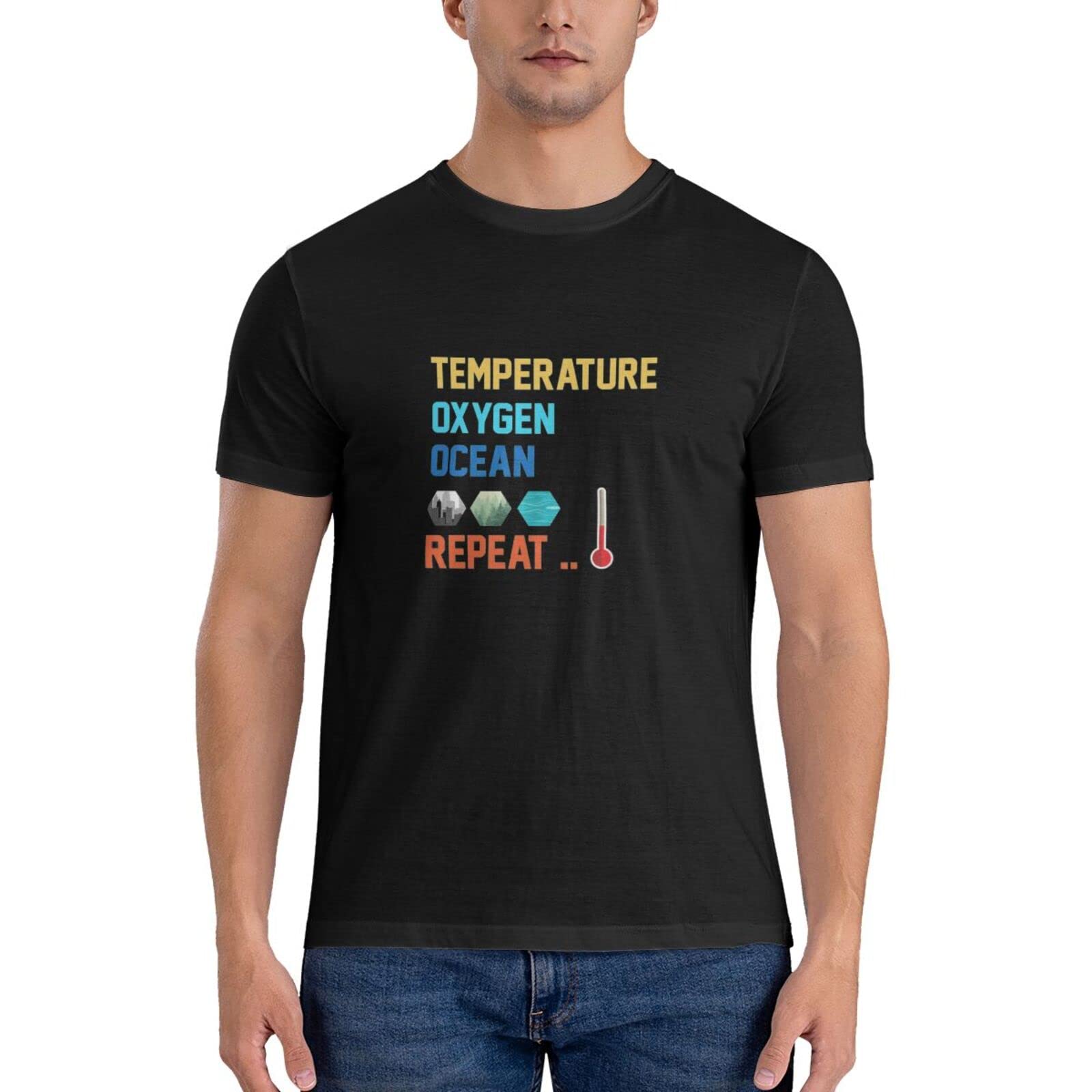 Terraforming Mars Temperature, Oxygen, Ocean, Repeat Slogan Mens Short Sleeve Summer T-Shirt Cotton Casual Shirt