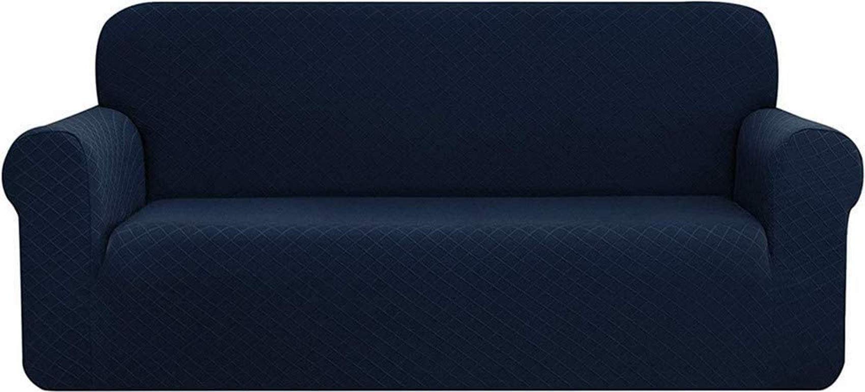 SDYdsgE sofa cover， Rhombus Sofa Cover Polyester Spandex Armchair Slipcover Cream White 3 Seater/Sofa Stylish Room Decoration(Navy Blue,3 Seater/Sofa)
