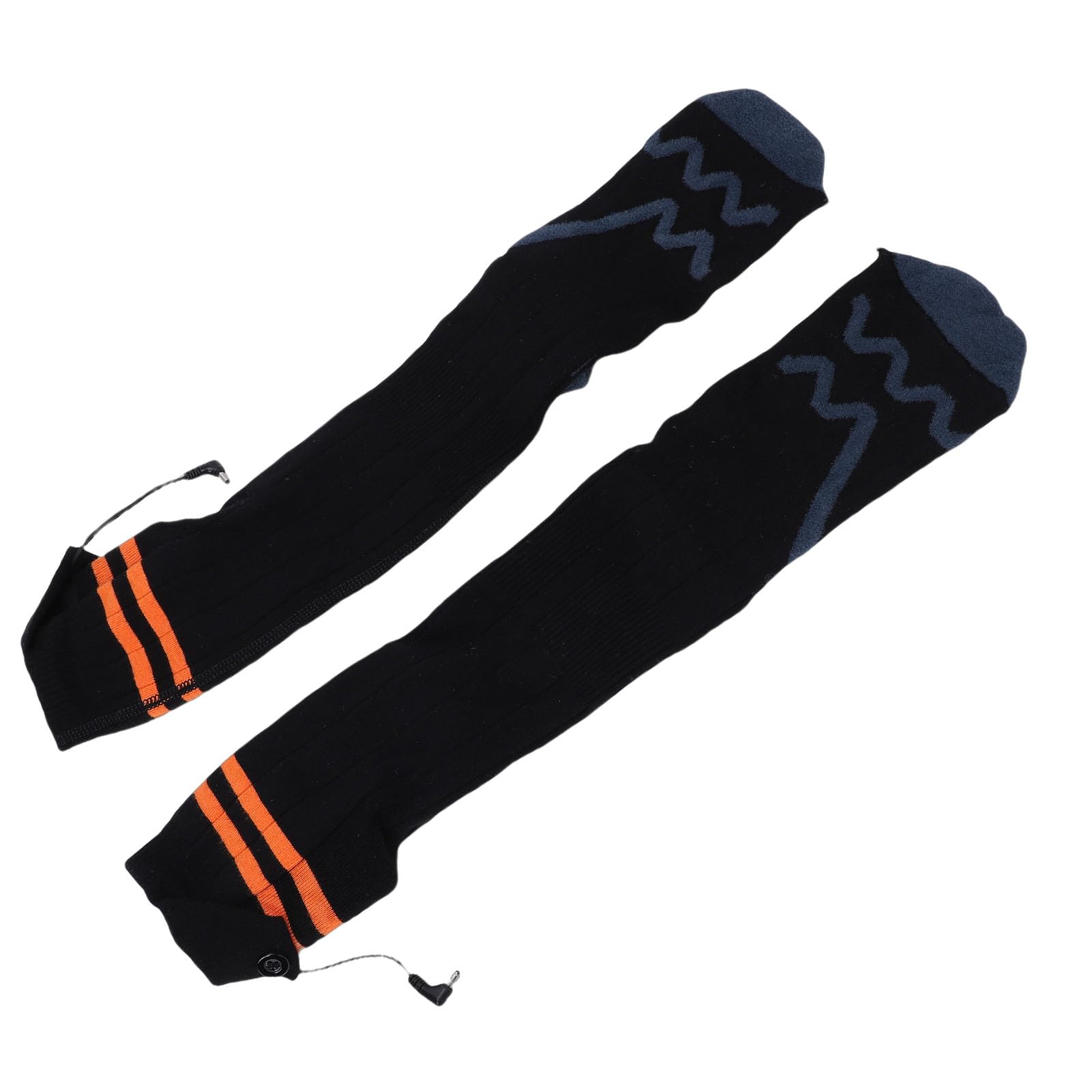 Calcetines Térmicos Recargables Lavables a Máquina con 4 Configuraciones de Calefacción para Hombres Mujeres Actividades de Invierno Al Aire Libre Fibra de Poliéster Naranja Negro 2 Pares