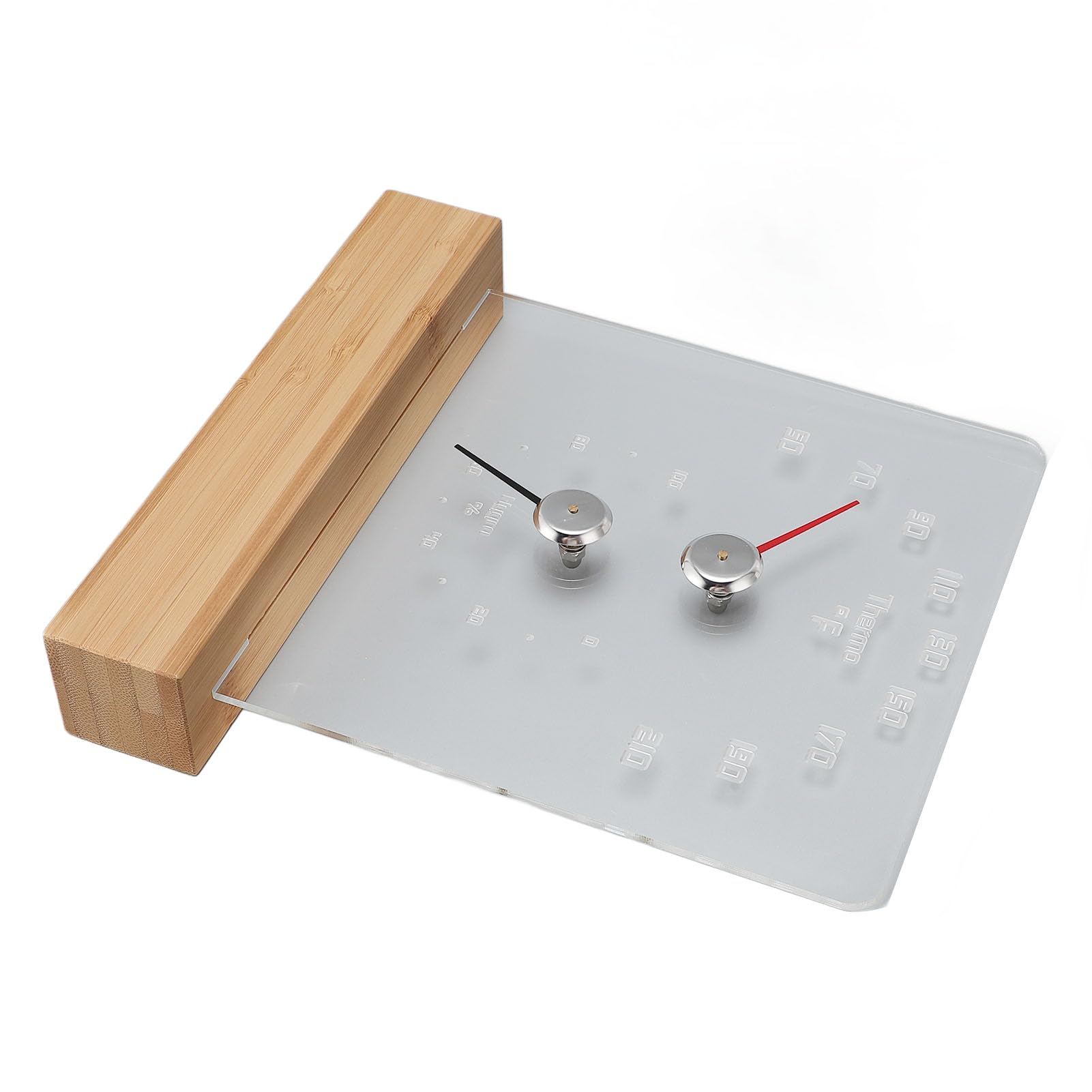 Sauna-Thermometer-Hygrometer, Genaue Temperatur- und Luftfeuchtigkeitsanzeige, RGB-LED, Wiederaufladbarer Akku, Wandmontierbares Sauna-Thermometer, Holz-Hygrothermograph mit Holzsockel