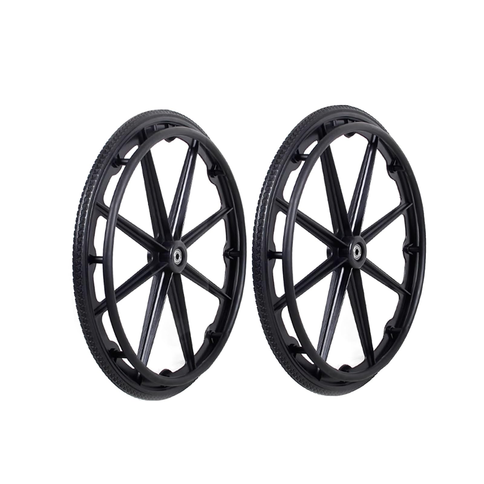 Rueda Trasera For Silla De Ruedas De Nailon Macizo Negro, Resistente Al Desgaste, Amortiguadora, Repuesto De Rueda Trasera For Silla De Ruedas De 24 Pulgadas