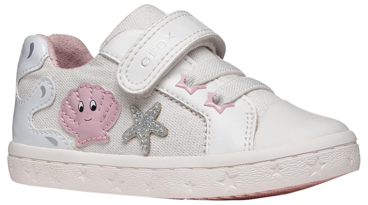 Geox Boys Girls B GISLI Girl B Trainers, White/Silver, 27 EU