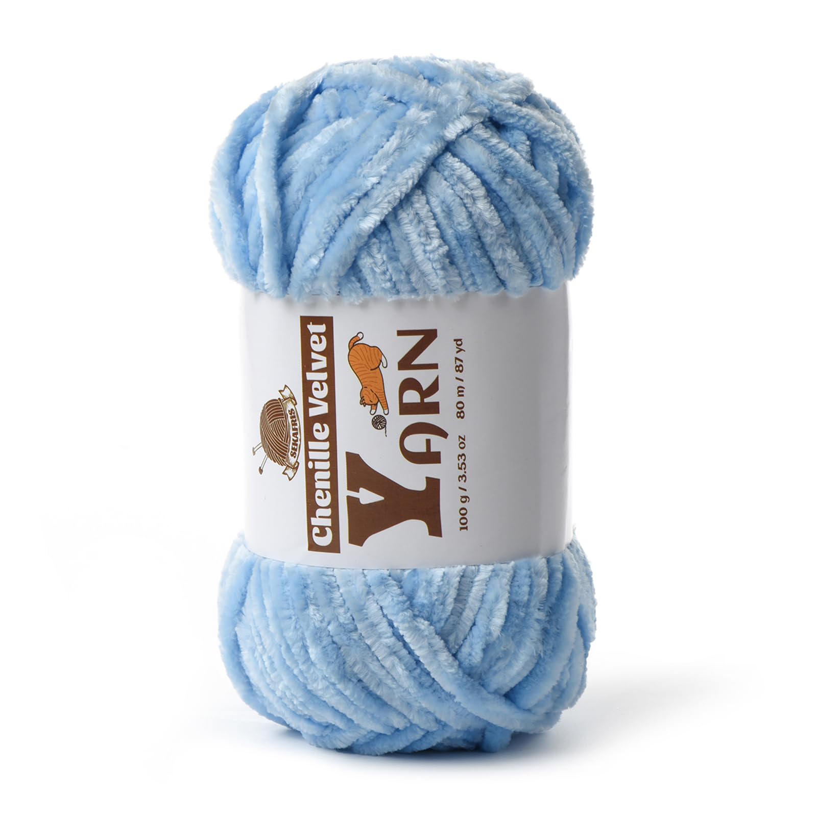 Chenille Crochet Azure Yarn 1 Pack
