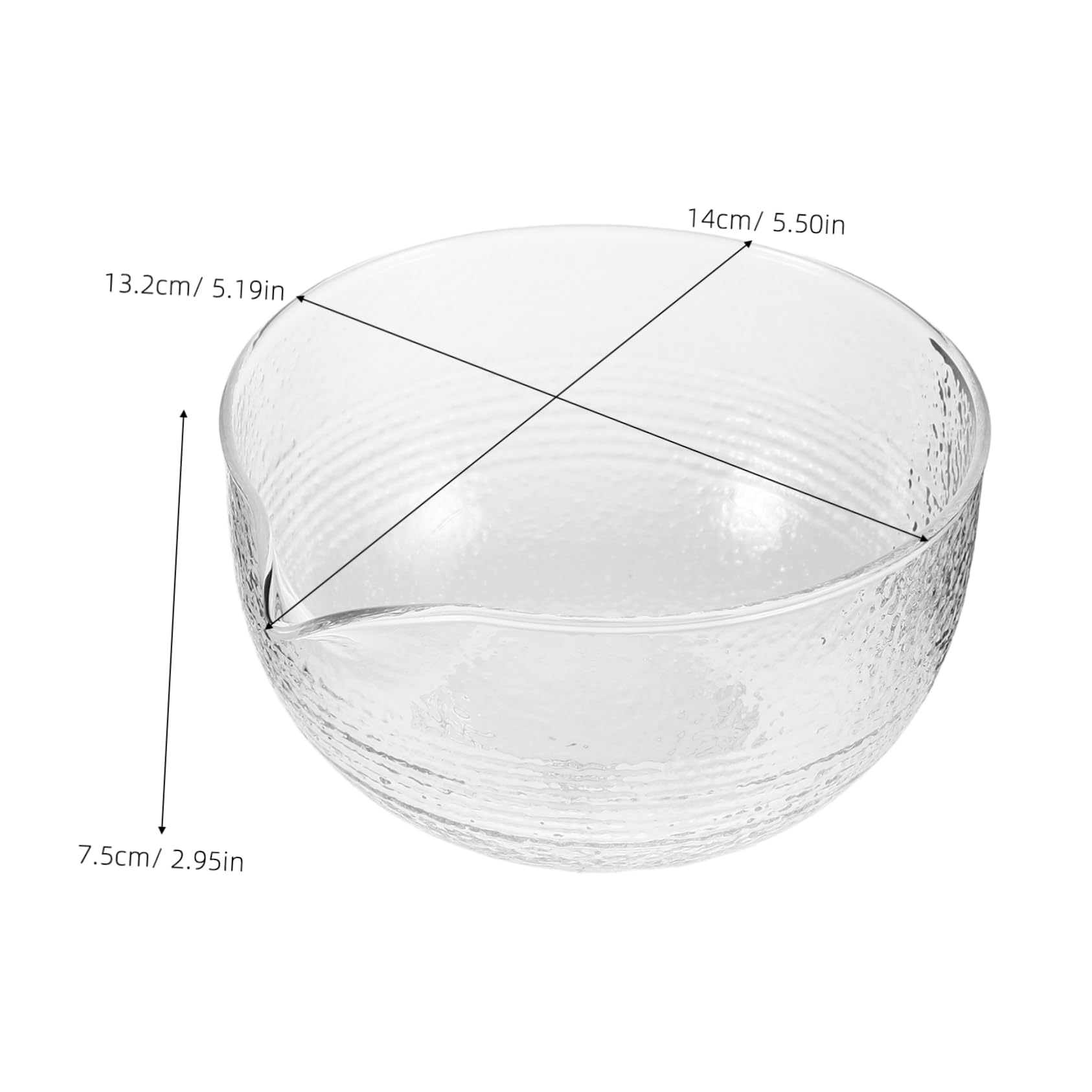 Alipis Transparent Glass Matcha Bowl with Spout Traditional Japanese Style Tea Bowl for Authentic Tea Accessory for Gatherings and Home Office Use