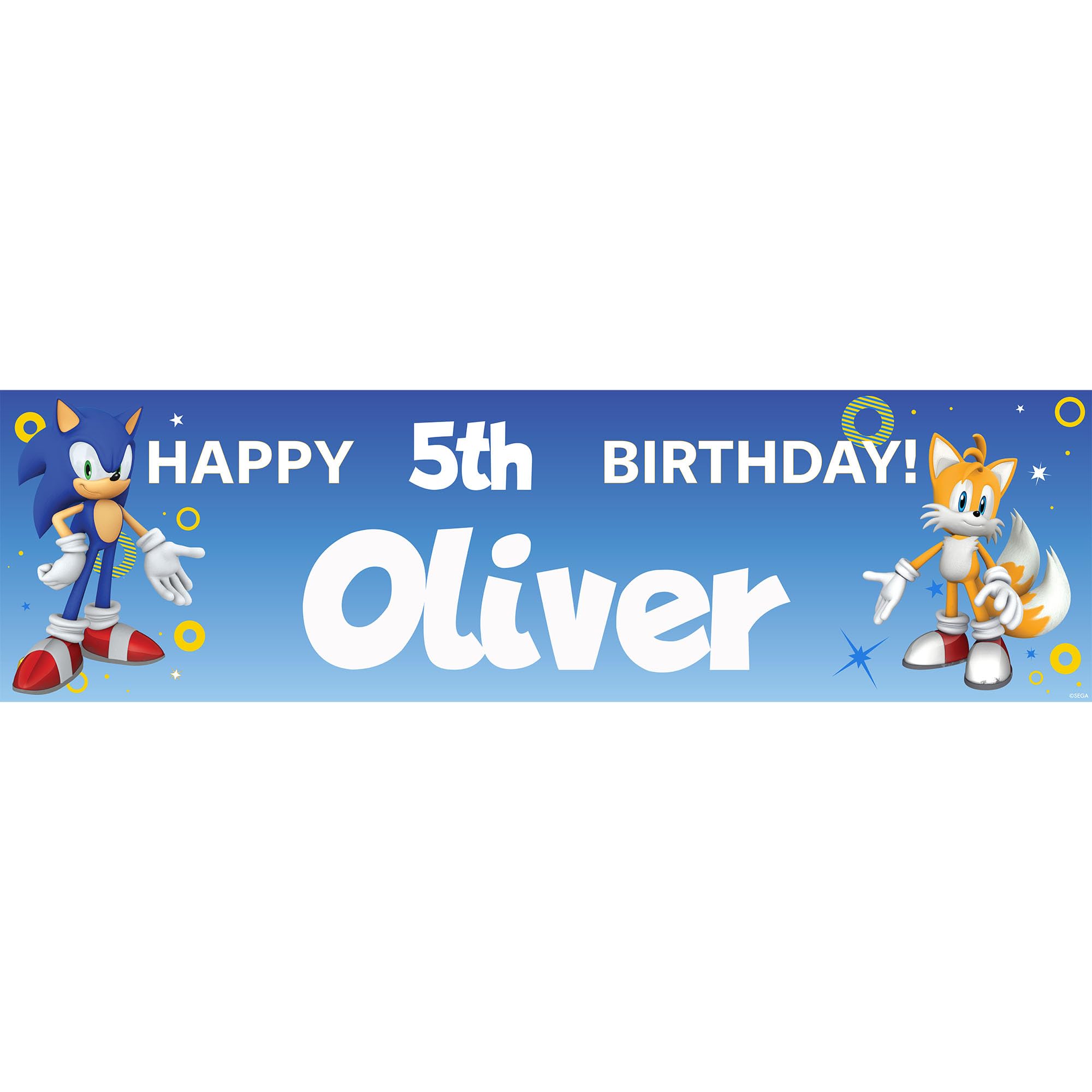 Sonic The Hedgehog Personalised Birthday Banner – Custom Sonic The Hedgehog Party Decoration for Boys – Perfect for Birthday Celebrations – Large 140 x 40 cm