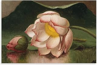 Niandu Martin Johnson Heade Poster Egyptian Lutus Blossom Poster Decorative Painting Canvas Wall Art Living Room Posters Bedroom Painting 08x12inch(20x30cm)