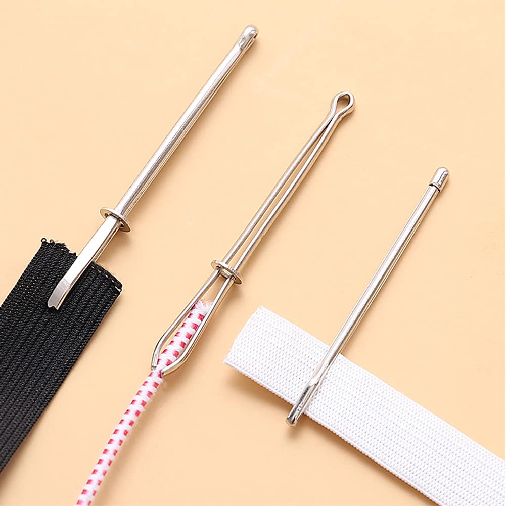 8 piezas de enhebrador de cordón, herramientas de repuesto de cordón, kit de bucle de costura, herramienta de repuesto para cinturones de tela, tiras, accesorios de tejer