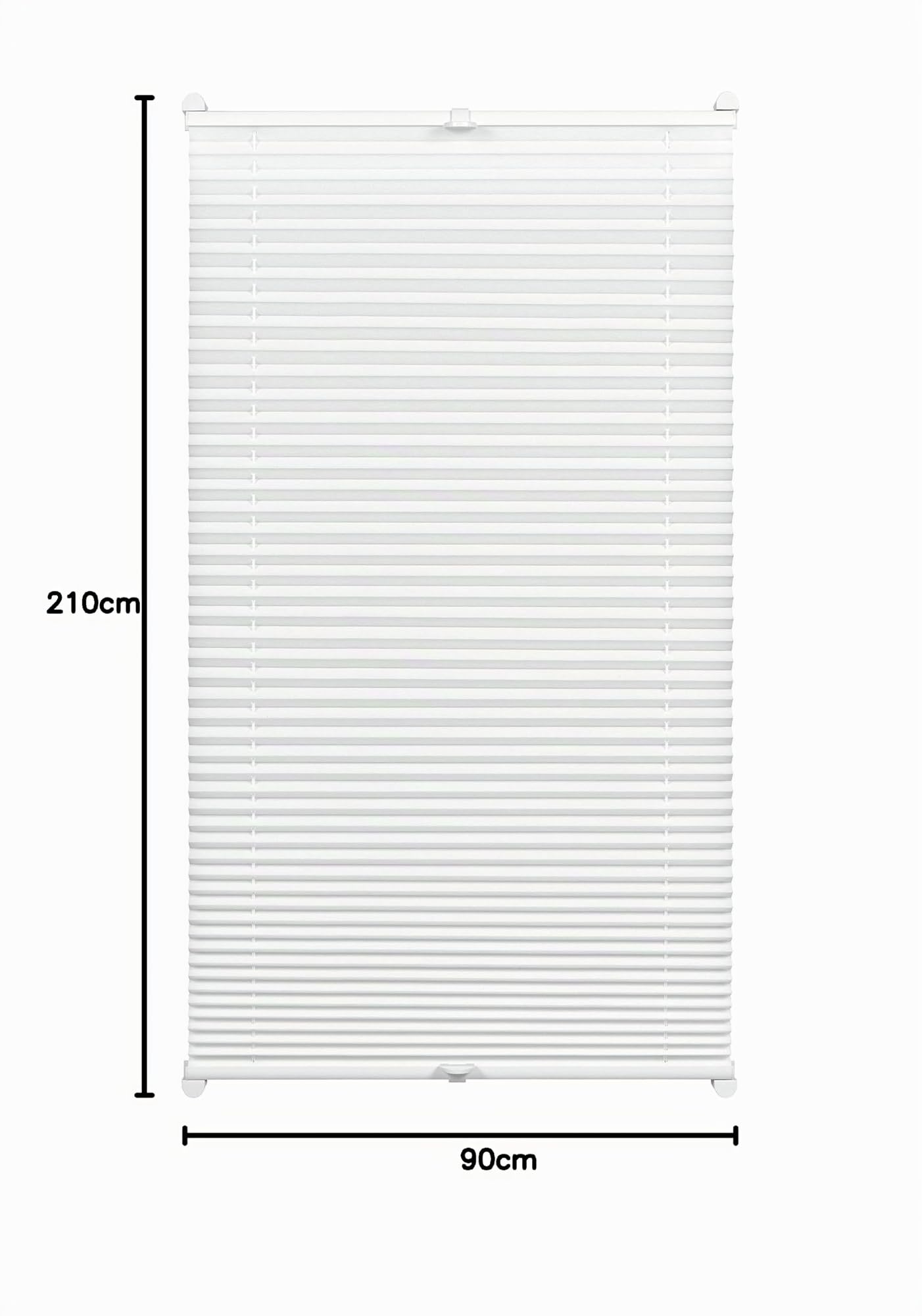 Gardinia Store Plissé à Clipser, Opaque, Kit de Montage Inclus, Store Plissé à 2 Rails EASYFIX, Blanc, 90 x 210 cm (BxH)