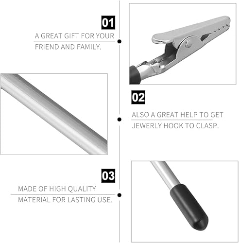 Miniatura 6 de EXCEART 5 clips de notas de metal de alambre de cocodrilo, clips de notas de metal, pinza de cocodrilo de cola larga, soporte para fotos, soporte