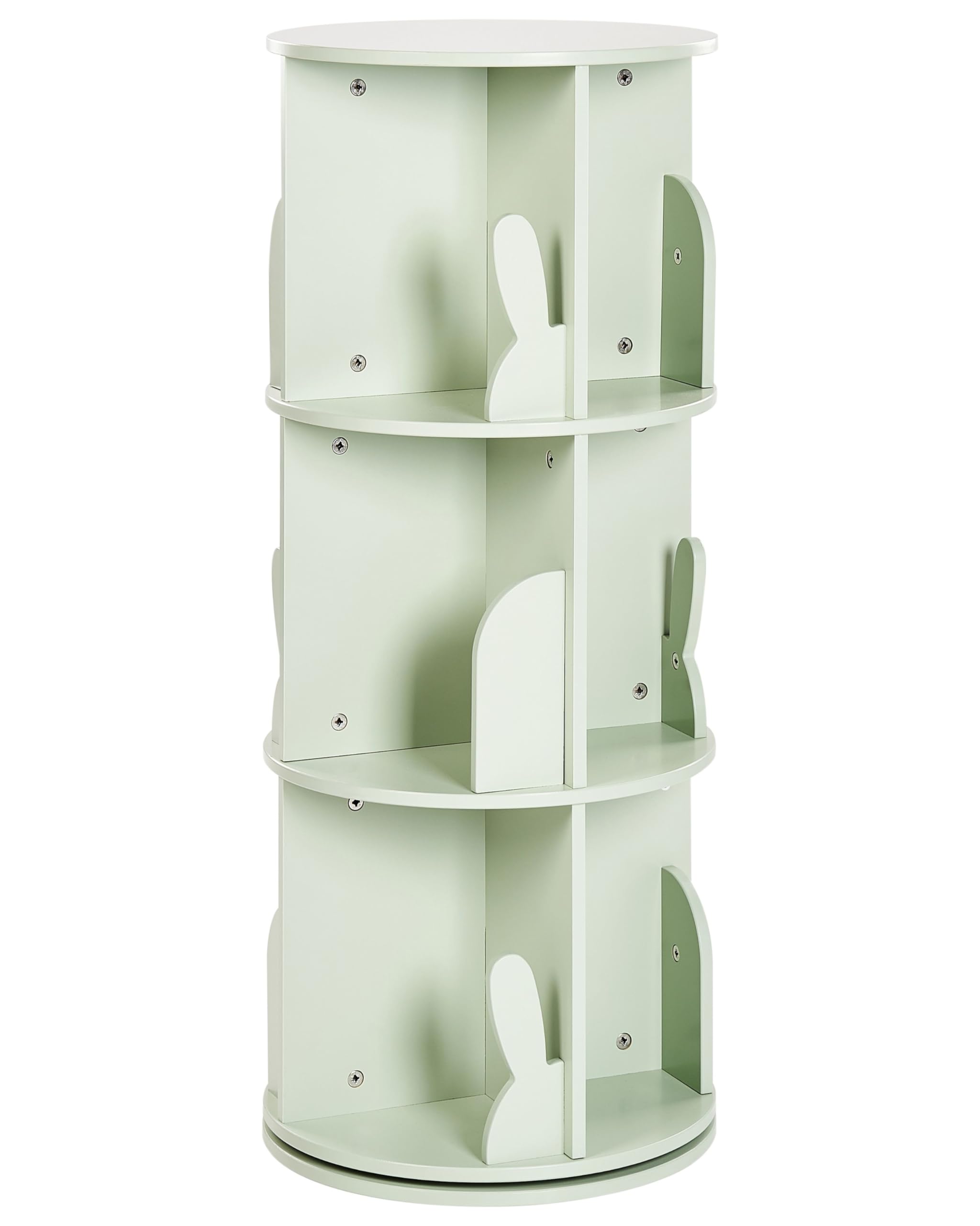 Beliani Bibliothèque Rotative à 3 Niveaux en MDF en Forme de Lapin Chambre Enfant Vert Clair Caney