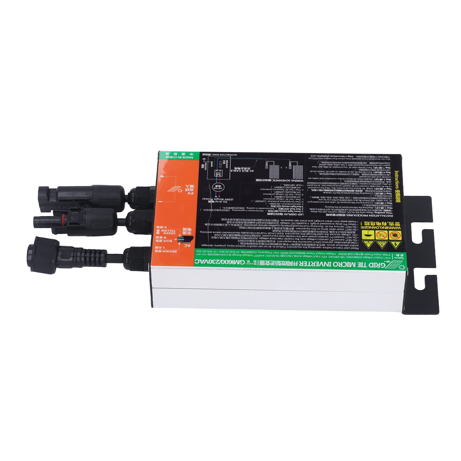 Micro Inverter a Griglia Convertitore a Onda Sinusoidale Pura Ad Alta Efficienza per Sistemi di Energia Solare Lega di Alluminio 1 unità (600W)